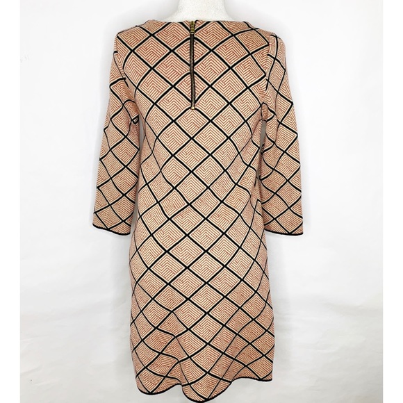 Zara Knit Geometric 3/4 Sleeves Shift Dress - Picture 3 of 6